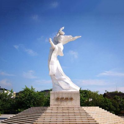 中国古代四大美女之一广场大型汉白玉石雕杨贵妃雕塑