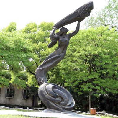 公园神话传说人物始母神女娲补天景观青铜雕塑