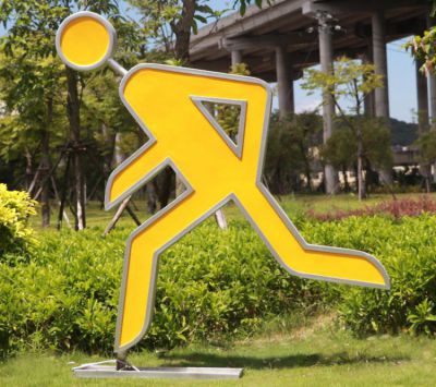 公园玻璃钢园林景观跑步雕塑运动户外小品体育