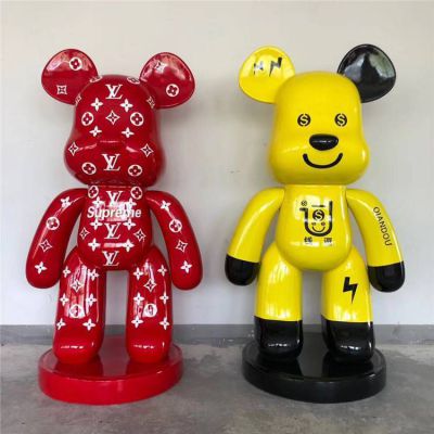 玻璃钢卡通熊美陈雕塑