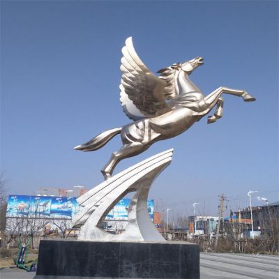 飞马不锈钢景观雕塑