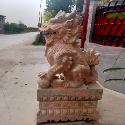 街道景观石雕神兽麒麟雕塑