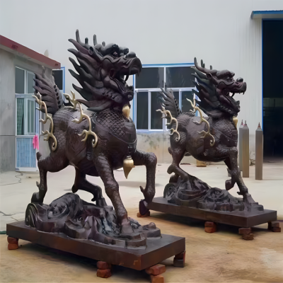 公园广场大型神兽铜麒麟雕塑