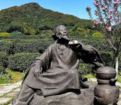 茶园茶圣茶圣陆羽铜雕塑