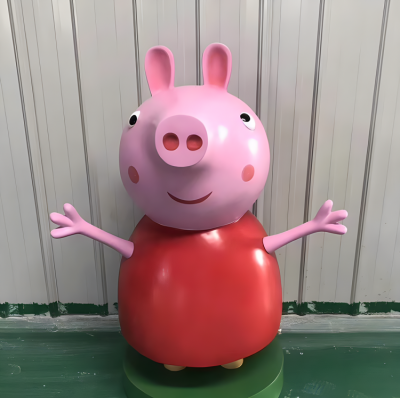 幼儿园摆件玻璃钢树脂卡通小猪佩奇雕塑