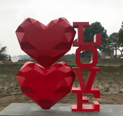 love爱心不锈钢雕塑摆件