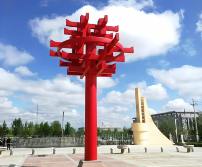 “华”字不锈钢中文字景观雕塑