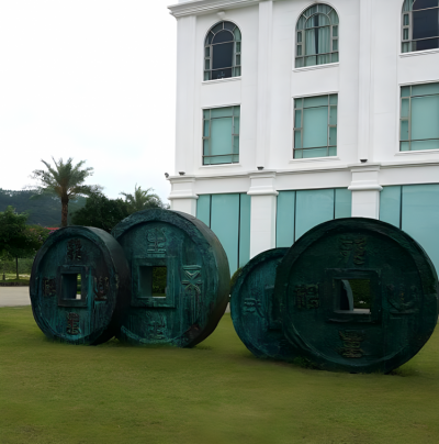 青铜铸造小钱钱币雕塑