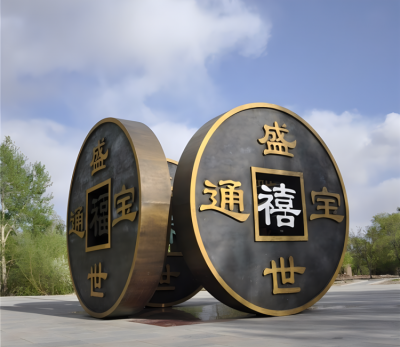 铜钱雕塑