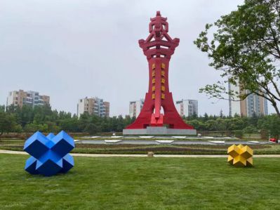 “栆”不锈钢地标景观雕塑