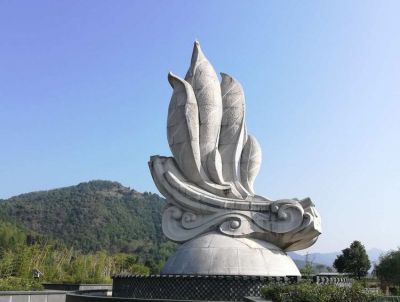 汉白玉茶叶石雕景观雕塑