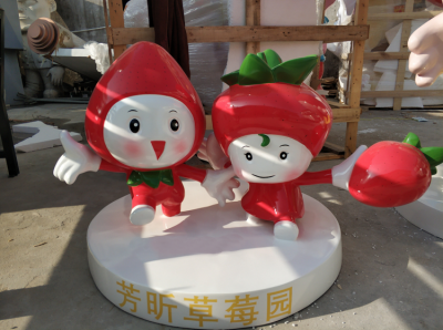 草莓园卡通草莓雕塑