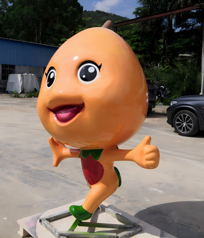 玻璃钢卡通枇杷公仔雕塑