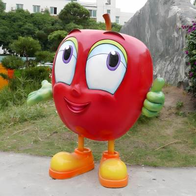 卡通苹果雕塑