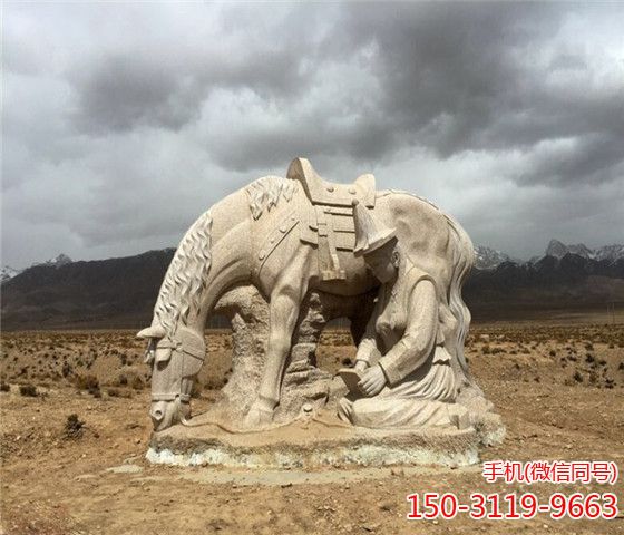 固始汗广场的战马雕塑 固始汗广场的战马雕塑