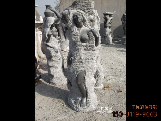 非洲感觉的黑色西方美女雕像雕塑