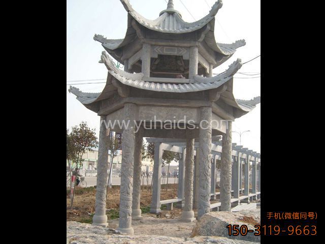 中国式石雕凉亭