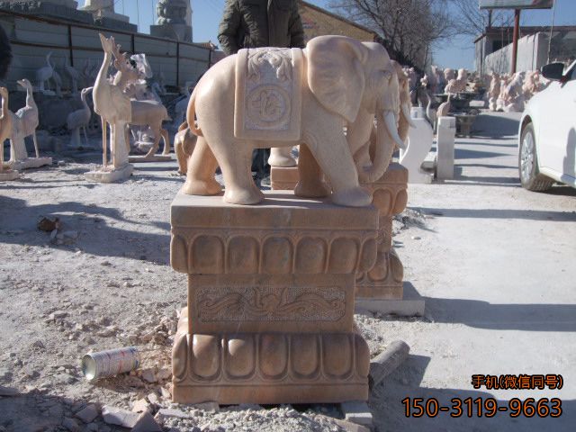 大象石雕雕塑