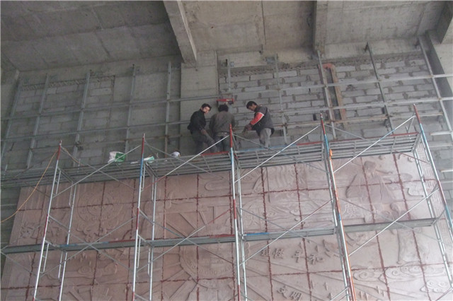 郑州市管城区检察院大厅浮雕墙施工